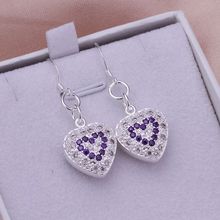 E287 fashion jewelry For Women, 925 jewelry silver plated Inlay Earrings - Purple stone /COYCAMWE WKQZFVAE 2024 - buy cheap