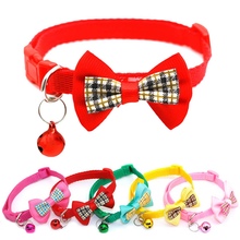 1pc Candy Color Adjustable  Bow Tie Bell Bowknot Sale Collar Necktie Puppy Kitten Dog Cat Pet Drop shipping 2024 - buy cheap