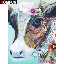 HOMFUN 5D DIY Diamond Painting Full Square/Round Drill "Colored cow" 3D Embroidery Cross Stitch gift Home Decor A00959 2024 - buy cheap