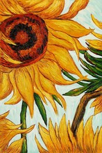 Картина маслом цветок для кухни ванной комнаты подсолнухи Винсента Ван Гога Холст Настенная картина без рамки высокое качество 2024 - купить недорого