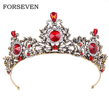 Tiara de boda con diamantes de imitación, corona de reina de cristal, accesorios para el cabello de boda para novia 2024 - compra barato