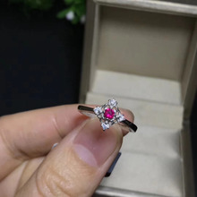 Lovely Small delicate square Hollow Natural red ruby gem Ring S925 Silver Natural gemstone Ring girl Women's party gift Jewelry 2024 - buy cheap