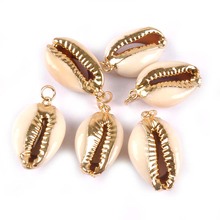 5pcs Gold Plated Sea Shells For Jewelry Fashion DIY Handmade Home Decor Natural Shell Craft Accessories Ornaments TR0296 2024 - buy cheap