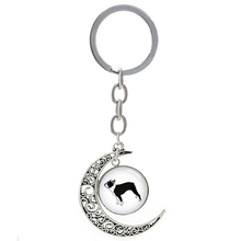 Bonito cão de estimação amante lua pingente chaveiro boston terrier cão animal chaveiro lazer livros antigos ateu chaveiro masculino mulher t309 2024 - compre barato