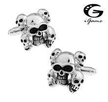 iGame Hyperbole Skull Cuff Links Vintage 5 Skeleton Heads Design Free Shipping 2024 - buy cheap