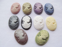 50pcs 18mmx25mm 10 Colors Oval Flatback Resin Beauty Head Lady Cameo Charm Finding,Phone Decoration Kit,DIY Accessory Jewellry 2024 - buy cheap