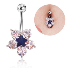 1 pc/lote 14G Flor Rosa Estrela Umbigo Anel Piercing No Umbigo Ombligo Calibre Nombril Umbigo Percing Anéis Industrial Mulheres senhora 2024 - compre barato