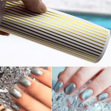 mybormula 1 sheet Gold/Sliver/Rose Gold 3D Nail Sticker Curve Stripe Lines Nails Stickers Nail Art Adhesive Transfer Sticker 2024 - buy cheap