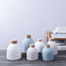 Vaso de cerâmica moderno, vaso de flor branco/azul de porcelana, artesanato, para decoração de casa ou casamento 2024 - compre barato
