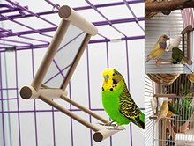 Bird Swing Parrot Cage Toys Swing Hanging Play with Mirror for Macaw African Greys Parakeet Cockatoo Cockatiel Canaries 2024 - buy cheap