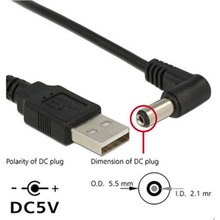 Cable de alimentación de barril, conector USB macho a 5V DC 5,5mm x 2,1mm, para ordenador portátil, 10 piezas, 90 ángulos 2024 - compra barato