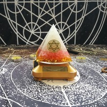 Orgonite Energy Pyramid Anahata Chakra Ariel White Crystal Powder Crystal Courage Pyramid Resin Jewelry Decoration 2024 - buy cheap