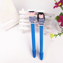 1pc Cute Blue Stripe Boy Girl Ballpoint Pen Papelaria Kawaii Stationery Children Gift Students School Stationery Creative Toys 2024 - buy cheap