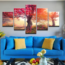 Canvas Painting Wall Art HD Prints 5 Pieces Maple Forest Home Landscape Bedroom Decor Modular Framework Pictures Artwork Poster 2024 - buy cheap