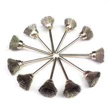 10pcs mini rotary stainless steel wire brush small wire wheel brushes disc dremel herramientas electricas mini drill accessories 2024 - buy cheap