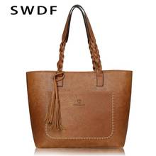 SWDF 2021 Famous Brand Leather Handbag Bolsas Mujer Large Vintage Tassel Shoulder Bags Women Shopping Tote Bag Purse sac a main 2024 - buy cheap