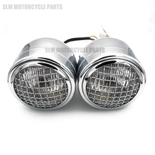 Farol retrô gêmeo para motocicleta, lâmpada de cabeça dupla, motocross, streetbike, dominator para harley honda, farol de moto cg125 2024 - compre barato