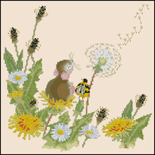 Top Quality lovely counted cross stitch kit Wishful Thinking mouse with dandelion bee good friends bothy threads 2024 - buy cheap