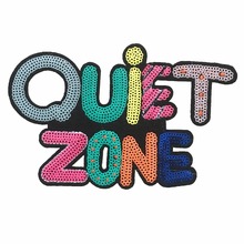 2Pcs Set QUIET ZONE Patches for Clothes Iron on Sequined Patch DIY Decorations Stickers Embroidery Patch Applique Clothing Badge 2024 - buy cheap