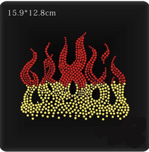 Fire flame hot fix rhinestone transfer motifs iron on crystal transfers design patches fixing rhinestones applique for shirt 2024 - buy cheap