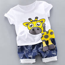 2019 Summer Baby Boys Kids Clothes Sets Cute Cartoon Top T-Shirt+Shorts Children Clothing Set Toddler Girl Clothes 1 2 3 4 Years 2024 - buy cheap