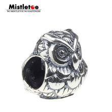 Authentic 925 Sterling Silver Animal Wise Owl Charm  Bead Fit European Bracelet Women Jewelry 2024 - buy cheap