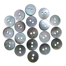 50Pcs Black mother of pearl shirt buttons natural shell buttons black iridescent 2 holes Buttons 10mm 2024 - buy cheap