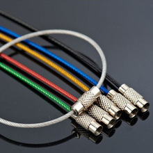 Cuerdas de alambre de acero inoxidable iridiscente para llavero de hombre, Cables EDC, llaveros de mosquetón, soporte de hebilla, colgante J2535 2024 - compra barato