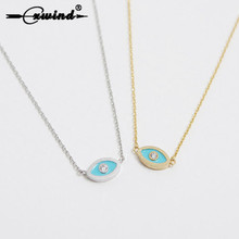 Модные кулоны Cxwind, ожерелье «Фатима», цепочка с эмалевой подвеской в виде синего глаза, защитное ожерелье для женщин 2024 - купить недорого