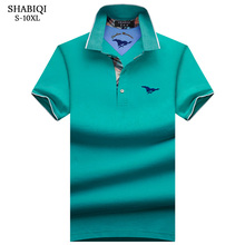 SHABIQI Brand clothing 2021 New Men Polo Shirt Men Business & Casual solid male polo shirt Short Sleeve breathable shirt S-10XL 2024 - buy cheap