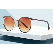 Gafas de sol redondas para hombre y mujer, lentes de sol Retro punk a la moda, con Círculo de Metal pequeño, para conducir, color marrón, UV400 NX 2024 - compra barato