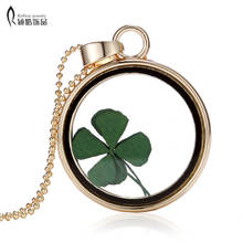 Long Chain glass bottle gold pendant necklaces for women Witness of love-dried flower glass memory locket pendant necklace 2024 - buy cheap