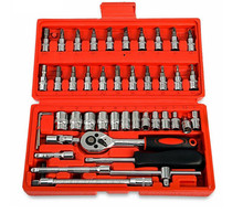 1/4inch 46 piece hardware set fast ratchet socket wrench 6.3mm auto repair sleeve auto maintenance tool set 2024 - buy cheap