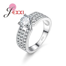 Free Shipping Hot Sale Shiny Zircon Female Finger Rings Fashion 925 Stamp Stainless Silver Jewelry Best Gifts For Women 2024 - buy cheap