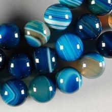 AAA+++ 6mm Natural Blue Stripe Onyx Round Loose Beads Jaspers Natural Stone Semi-finished Necklace Fashion Jewelry 15inch 2024 - buy cheap