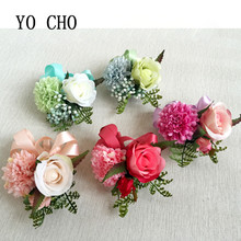 YO CHO Wrist Corsage Bracelet Foam Rose Sisters Bridesmaid Hand Flowers Wedding Party Bridal Prom Decor Supplies Wrist Flower 2024 - buy cheap