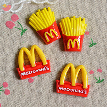 10pcs/lot new Mcdonald's logo/chips Resin Cabochon Flat Back Girls Hair Bow Center Making Boys Crafts DIY mix size 2024 - buy cheap