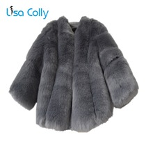 Lisa Colly Winter Coat Outwear Women Thick Short Faux Fox Fur Coat Women Furry Fur Coat Overcoat Female Faux Fur Coat Jacket 2024 - buy cheap