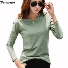 100% Cotton tee shirt femme 2022 Harajuku long sleeve t shirt women tops fashion work blusa loose t-shirt camiseta mujer 3XL 2024 - buy cheap