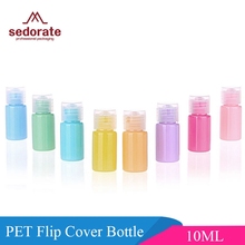 Sedorate garrafas de 10ml para loção pet, mini garrafas de plástico recarregáveis com 30 cores 2024 - compre barato