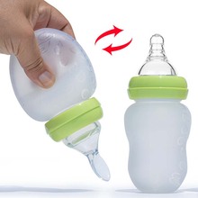 180ml 2in1 garrafas de bebê e colher de alimentação de silicone copo de alimentação do bebê garrafa de água crianças mamadeiras com 2ps nibbler 2024 - compre barato