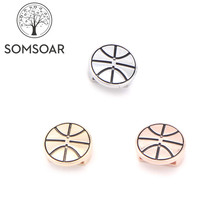 Somsoar Jewelry Basketbal Slide Charms Sports activities fit 10mm Mesh Bracelet and Leather Wrap Bracelet accessories 10pcs/lot 2024 - buy cheap
