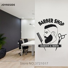 Customed Barber Name Art Wall Decals Barbershop Decoration Vinyl Decals Wall Sticker Man Grooming SHop Window Stickers w116 2024 - buy cheap