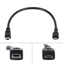 2 шт./лот Micro USB 5-контактный штекер на Mini USB 5-контактный штекер адаптер конвертер кабель для передачи данных шнур 2024 - купить недорого