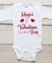 Customize name my first Valentines baby shower bodysuit onepiece romper Outfit kids t shirts birthday Maternity photo shoot 2024 - buy cheap