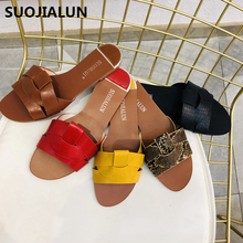 SUOJIALUN-Zapatillas de playa para mujer, chanclas planas para exteriores, sandalias de verano, gran oferta, 2019 2024 - compra barato