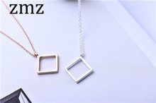 ZMZ 10pcs/lot 2018 Europe/US fashion jewelry simple geometric square pendant necklace for party elegant design mother's day gift 2024 - buy cheap