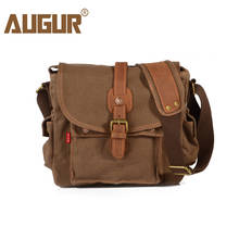 AUGUR Fashion Men's Shoulder Bag Canvas Leather Belt Vintage Military Male Small Messenger Bag Casual Travel Crossbody Bags 2024 - buy cheap