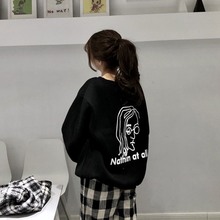 YouGeMan Autumn New Hoodies Women Sweatshirts Korean Ulzzang Harajuku Cartoon Printed Pullovers Velvet Sweatshirt Female Tops 2024 - buy cheap