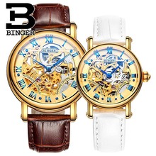 BINGER-reloj mecánico automático para hombre y mujer, reloj de pulsera masculino, B-5066M, esqueleto 2024 - compra barato